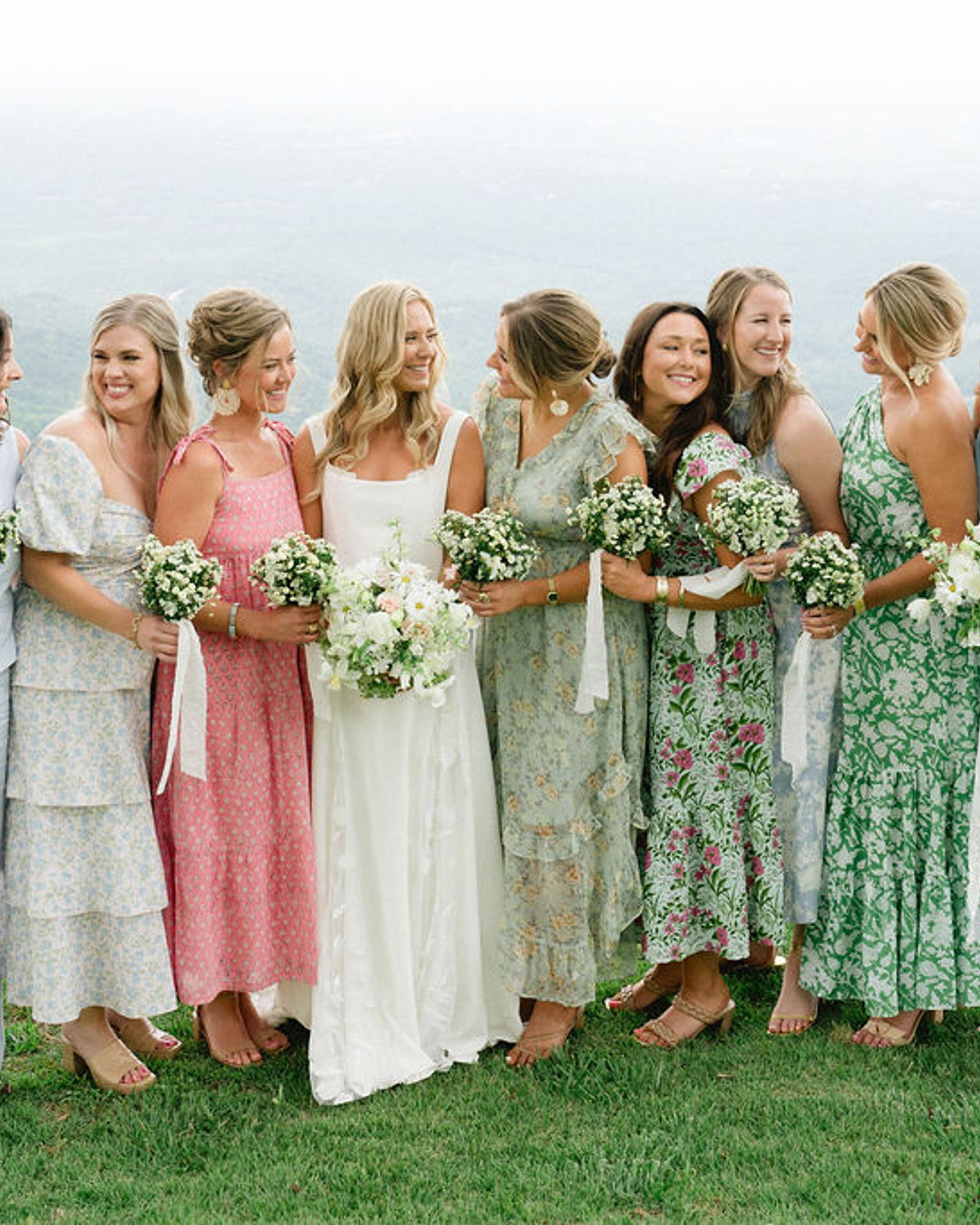 The wedding party gathered before the ceremony
