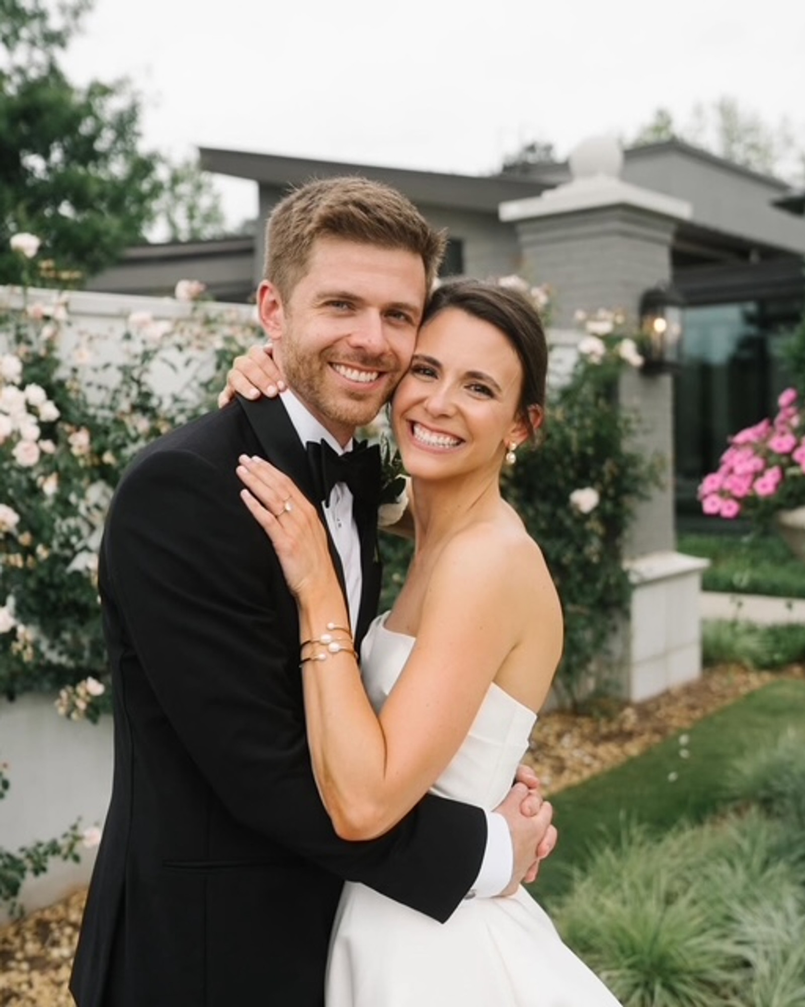 Bride and groom portrait at the venue